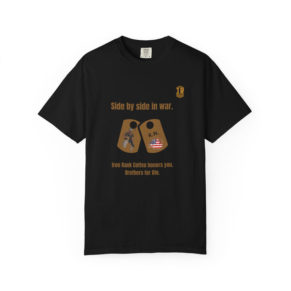 Unisex Garment-Dyed T-shirt, Military Brotherhood Tee, Veteran Appreciation Shirt, Side by Side in War Tee, Support Our Troops [...]