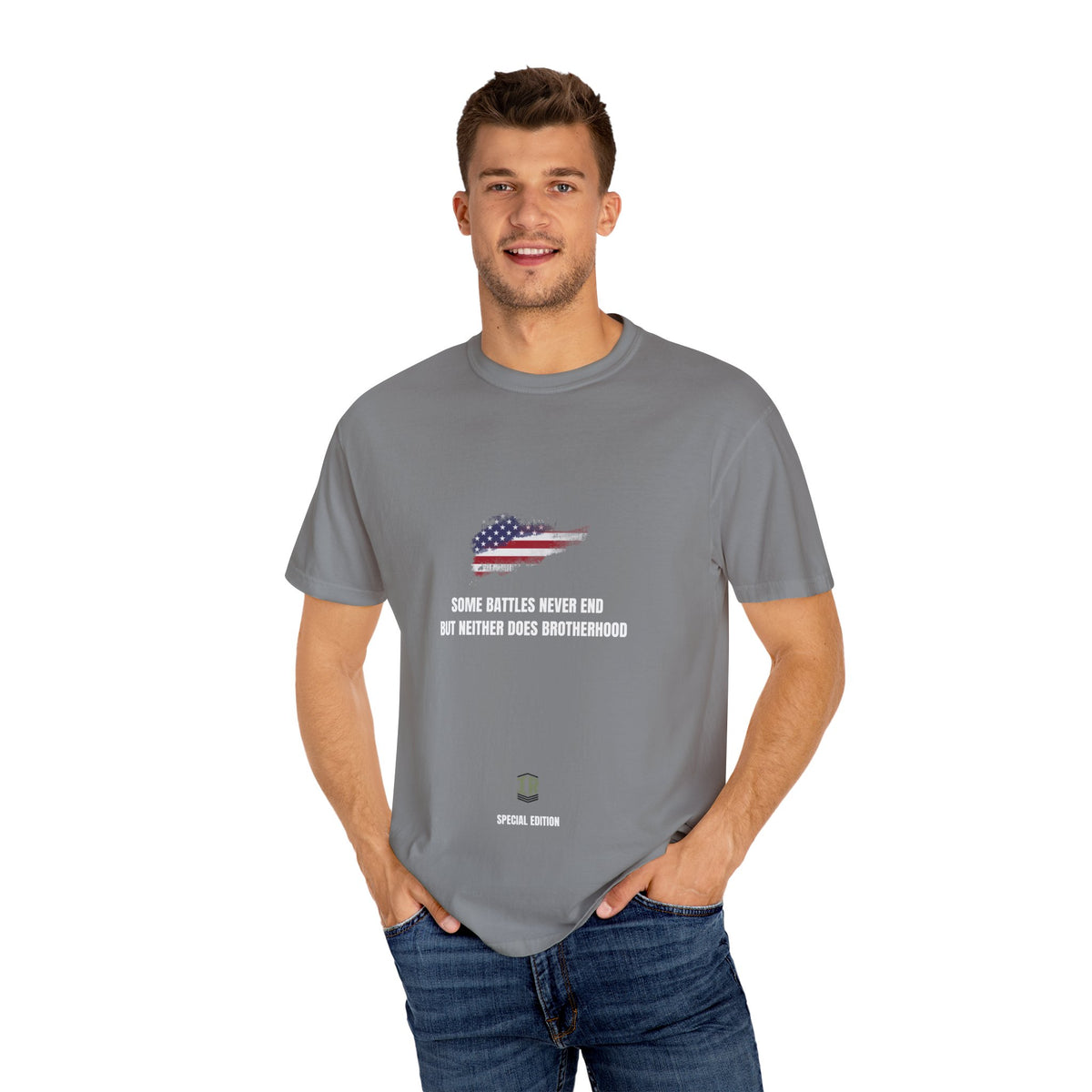 T-shirt PTSD Tribute Veteran Quote American Flag Military Silhouette Limited Edition