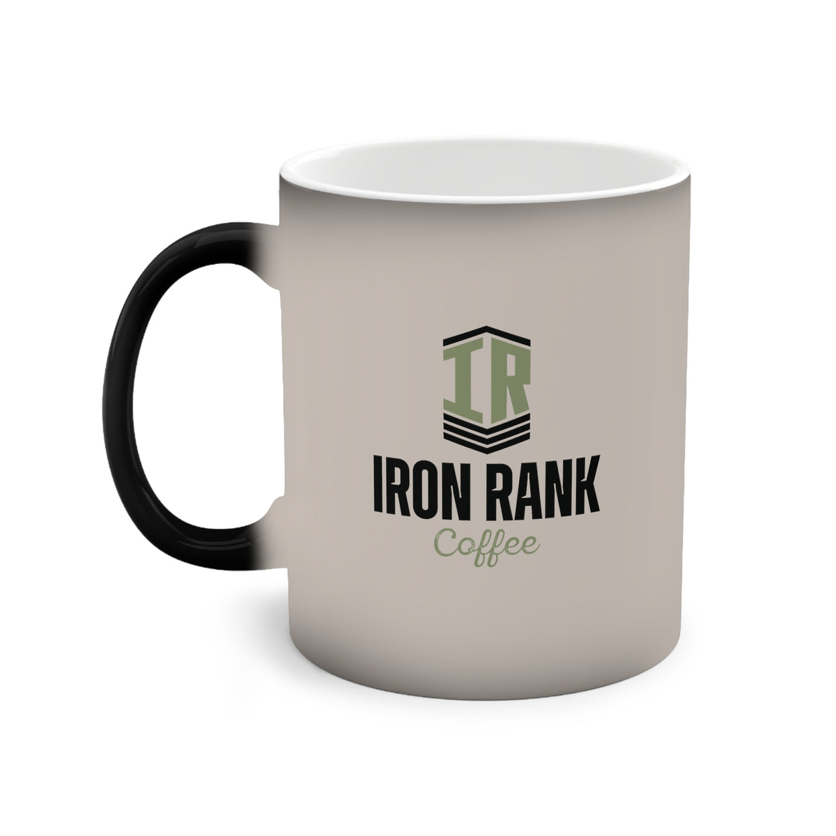 Iron Rank Tactical Color-Changing Mug – “Be As Strong As Your Espresso” Heat Reveal Military Coffee Cup, 11oz