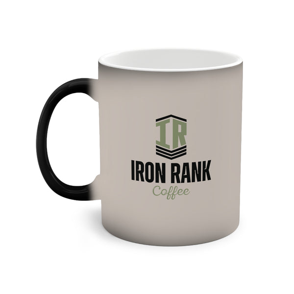 Iron Rank Tactical Color-Changing Mug – “Be As Strong As Your Espresso” Heat Reveal Military Coffee Cup, 11oz