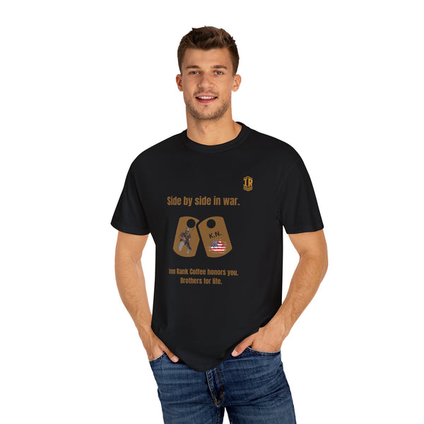 Unisex Garment-Dyed T-shirt, Military Brotherhood Tee, Veteran Appreciation Shirt, Side by Side in War Tee, Support Our Troops [...]