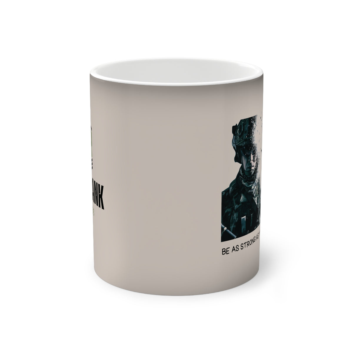 Iron Rank Tactical Color-Changing Mug – “Be As Strong As Your Espresso” Heat Reveal Military Coffee Cup, 11oz