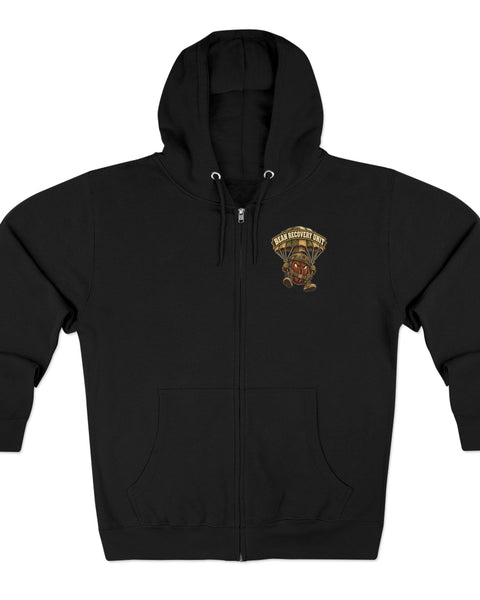 Coffee Hoodie — "Operation: Coffee — No Beans Left Behind" Zip-Up