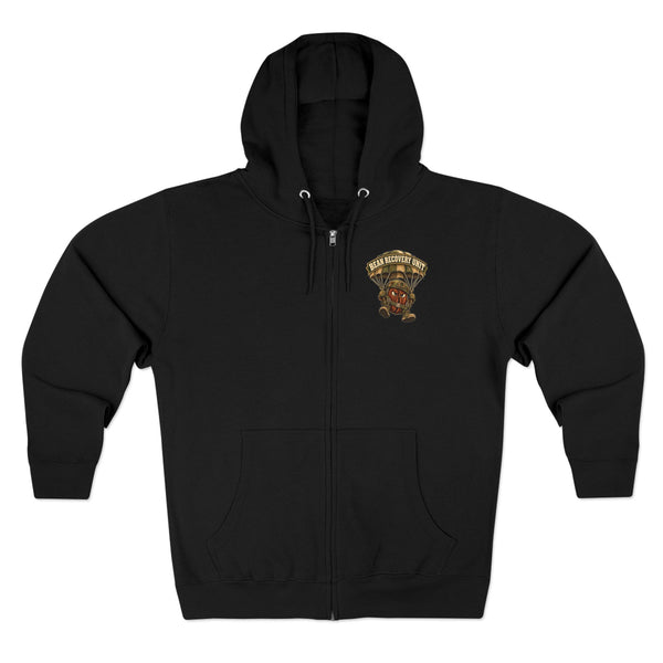 Coffee Hoodie — "Operation: Coffee — No Beans Left Behind" Zip-Up